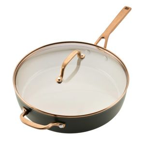 5qt Design Series Hard-Anodized Ceramic Induction Saute Pan w/ Lid, Evergreen Product Image