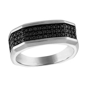 Marc Anthony Icon Sterling Silver & Black Diamond Ring - Size 10 Product Image