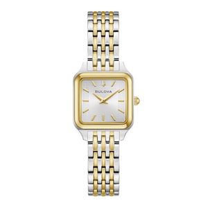 Ladies Sutton Square Two-Tone Stainless Steel Watch Silver White Dial Product Image