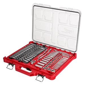 106pc 1/4" &  3/8" Metric & SAE Ratchet & Socket Set w/ Packout Low-Profile Organizer Product Image