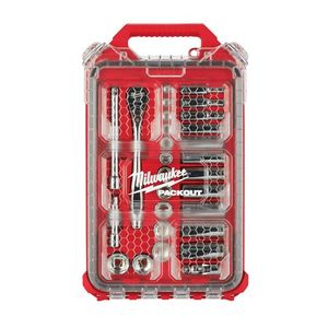 28pc 3/8 Drive Ratchet & Socket Set w/ Packout Low-Profile Compact Organizer - SAE Product Image