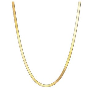Herringbone Chain Necklace - 16" Long Gold Product Image