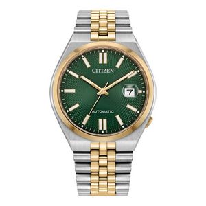 Mens TSUYOSA 60 Automatic Two-Tone Stainless Steel Watch Green Dial Product Image