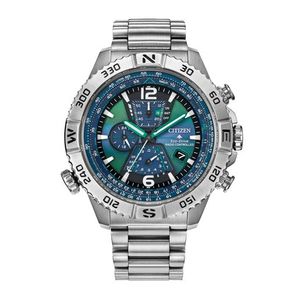 Mens Promaster Navihawk A-T Eco-Drive Stainless Steel Watch Blue Dial Product Image