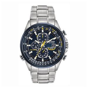 Mens Blue Angels World Chronograph A-T Stainless Steel Watch Navy Blue Dial Product Image
