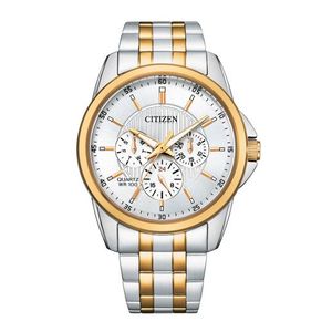 Mens Quartz Two-Tone Stainless Steel Watch Silver Dial Product Image