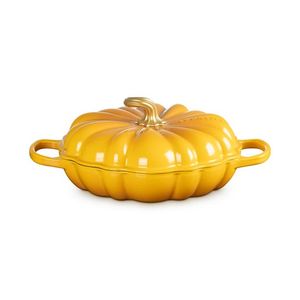 2.75qt Signature Cast Iron Pumpkin Braiser w/ Gold Stem Lid Nectar Product Image