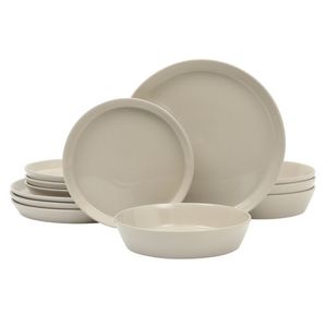 Faretta 12pc Dinnerware Set Taupe Product Image