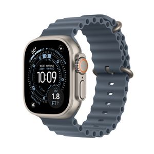 Apple Watch Ultra 3 GPS + Cellular 49mm Natural Titanium Case with Anchor Blue Ocean Band Product Image