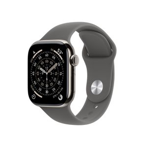 Apple Watch Series 11 GPS + Cellular 42mm Natural Titanium Case with Stone Gray Sport Band - S/M Product Image