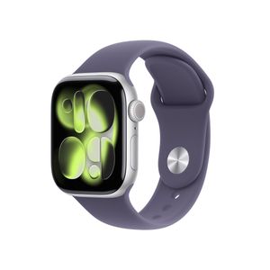Apple Watch Series 11 GPS + Cellular 42mm Silver Aluminum Case with Purple Fog Sport Band - M/L Product Image