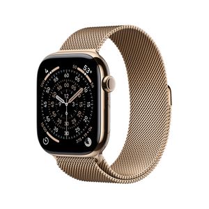 Apple Watch Series 11 GPS + Cellular 46mm Gold Titanium Case with Gold Milanese Loop - S/M Product Image