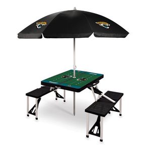 Picnic Table Portable Folding Table w/ Seats & Umbrella - Jacksonville Jaguars Black Product Image