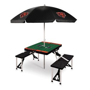 Picnic Table Portable Folding Table w/ Seats & Umbrella - Chicago Bears Black Product Image