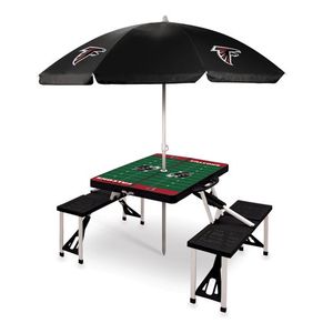 Picnic Table Portable Folding Table w/ Seats & Umbrella - Atlanta Falcons Black Product Image