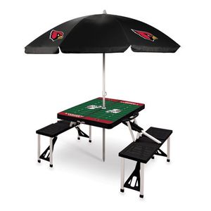 Picnic Table Portable Folding Table w/ Seats & Umbrella - Arizona Cardinals Black Product Image