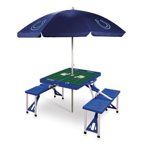 Picnic Table Portable Folding Table w/ Seats & Umbrella - Indianapolis Colts Blue Product Image