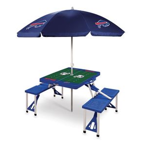 Picnic Table Portable Folding Table w/ Seats & Umbrella - Buffalo Bills Blue Product Image
