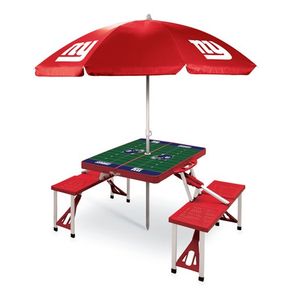 Picnic Table Portable Folding Table w/ Seats & Umbrella - New York Giants Red Product Image