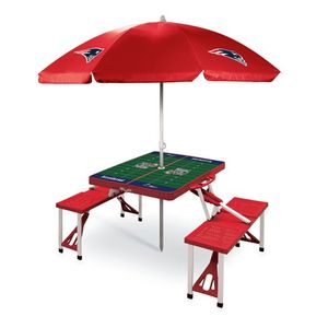Picnic Table Portable Folding Table w/ Seats & Umbrella - New England Patriots Red Product Image