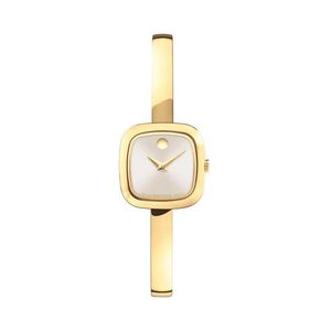 Ladies Museum Bangle Square Gold-Tone Stainless Steel Watch Champagne Dial Product Image