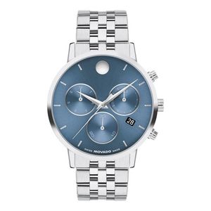 Mens Museum Classic Chronograph Silver-Tone Stainless Steel Watch Blue Dial Product Image