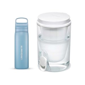 LifeStraw Go 18oz SS Water Filter Bottle w/ Home Studio 10 Cup Dispenser Product Image