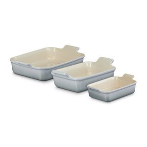 3pc Heritage Stoneware Rectangular Baking Dish Set French Gray Product Image