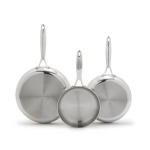 Valencia Pro Stainless Steel Uncoated 3pc Frypan Set Product Image