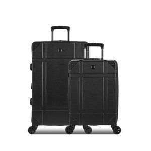 7639 Expandable 2pc Trunk Hardside Spinner Set Black Product Image