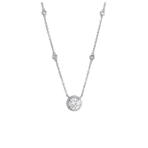 Antwerp Sterling Silver Cubic Zirconia Halo by the Yard Necklace Product Image