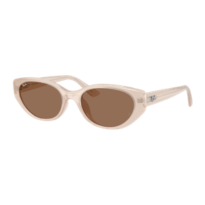 Ray-Ban RB4457D Bio-Based Sunglasses Dark Brown Dark Brown Polished Opal Beige/Dark Brown Product Image