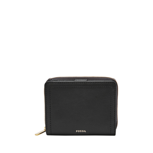 Fossil Women's Logan Leather RFID Mini Multifunction Wallet Black Product Image