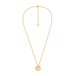 Michael Kors Logo Charm Necklace in Gold Product Image