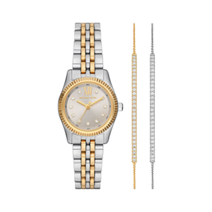 Michael Kors Women's Lexington Pave Two-Tone Watch and Slider Bracelet Gift Set Product Image