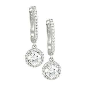 Antwerp Sterling Silver Halo Dangle Earrings Product Image