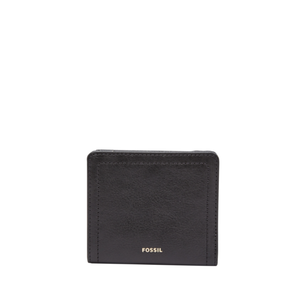Fossil Women's Logan Leather Small RFID Bifold Wallet Black Product Image