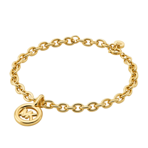 Michael Kors Logo Charm Chain-Link Bracelet in Gold Product Image