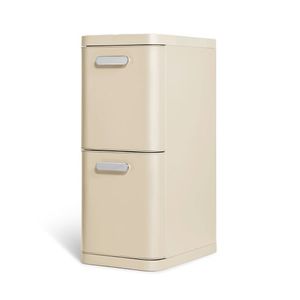 45L 2-Drawer Recycling Bin, Cream Product Image
