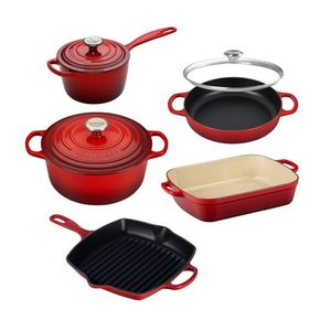 8pc Signature Cast Iron Cookware Set Cerise Product Image