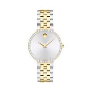 Ladies Museum Classic New Two-Tone SS Watch w/ Lab Diamonds Silver Dial Product Image