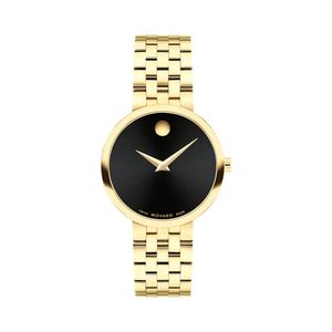 Ladies Museum Classic New Gold-Tone Stainless Steel Watch Black Dial Product Image