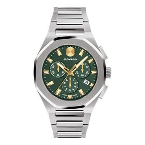 Mens Centurion Chronograph Automatic Stainless Steel Watch Green Dial Product Image