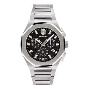 Mens Centurion Chronograph Automatic Stainless Steel Watch Black Dial Product Image