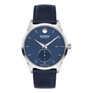 Mens Museum Taga Automatic Blue Leather Strap Watch Blue Dial Product Image