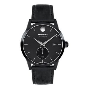 Mens Museum Taga Automatic Black Leather Strap Watch Black Dial Product Image