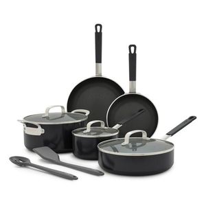 Bobby Flay Professional Ceramic Nonstick Aluminum 10pc Cookware Set, Black Product Image