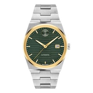 Men BOLD Quest Automatic Silver-Tone Stainless Steel Watch Green Dial Product Image