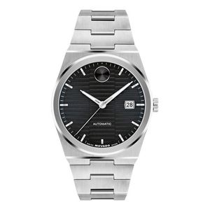 Men BOLD Quest Automatic Silver-Tone Stainless Steel Watch Black Dial Product Image