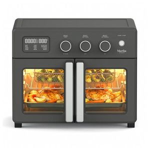 French Door 34qt Air Fryer Toaster & Convection Oven Caviar Gray Product Image